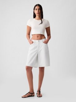 11.5″ Mid Rise Longline Denim Shorts