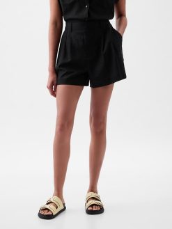 365 High Rise Linen-Blend Shorts