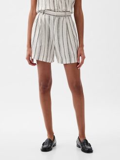 365 High Rise Linen-Blend Shorts