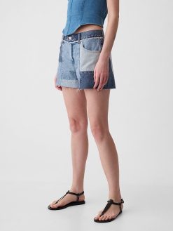 4″ Low Rise Stride Patchwork Denim Shorts