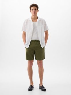 8″ Linen-Cotton Shorts