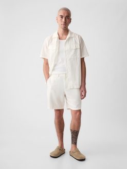 8″ Linen-Cotton Shorts