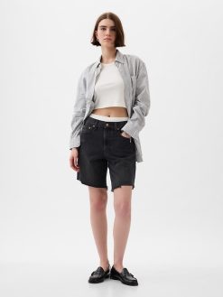 8″ Mid Rise ’90s Loose Denim Bermuda Shorts