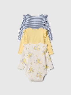 Baby Organic Cotton First Favorites Ruffle Bodysuit (3-Pack)