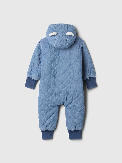 Baby Quilted Cozy Chambray One-Piece Baby Quilted Cozy Chambray One-Piece