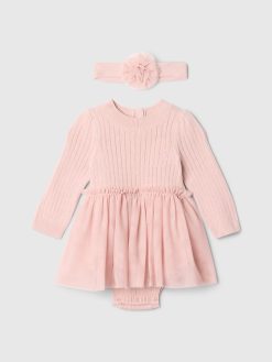 Baby Sweater Tulle Bodysuit Dress