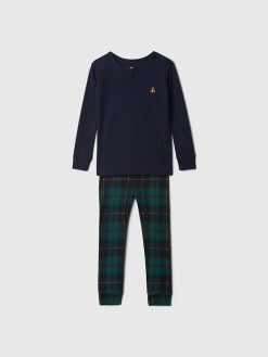 Baby & Toddler Organic Brushed Cotton Henley PJ Set