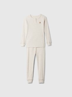 Baby & Toddler Organic Brushed Cotton Henley PJ Set