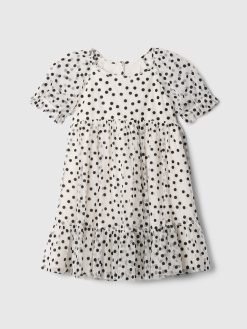 Baby & Toddler Puff Sleeve Polka Dot Tulle Dress