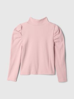 Baby & Toddler Puff Sleeve Rib Mockneck