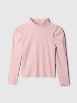 Baby & Toddler Puff Sleeve Rib Mockneck