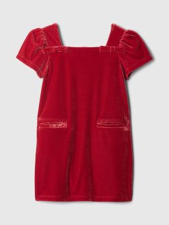 Baby amp Toddler Velour Bow Shift Dress sled red 1 247x329 - Baby & Toddler Velour Bow Shift Dress