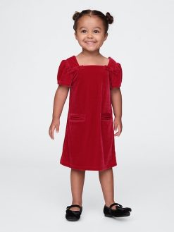 Baby amp Toddler Velour Bow Shift Dress sled red 247x329 - Baby & Toddler Velour Bow Shift Dress