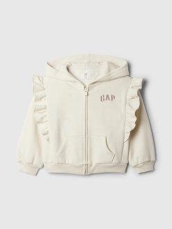 Baby & Toddler Vintage Soft Logo Ruffle Zip Hoodie