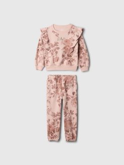 Baby & Toddler Vintage Soft Ruffle Logo Sweat Set