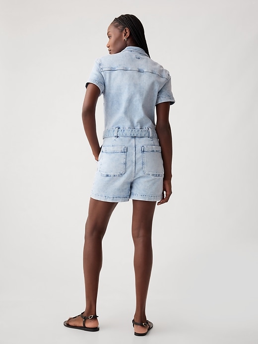 Belted Denim Romper Belted Denim Romper