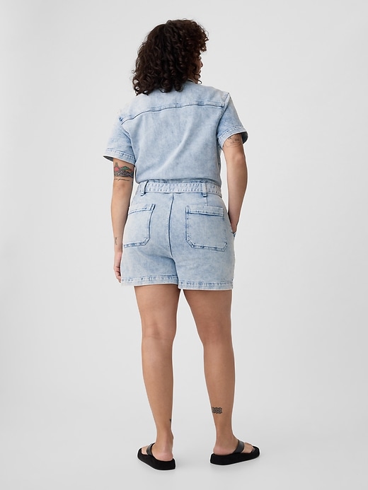 Belted Denim Romper Belted Denim Romper