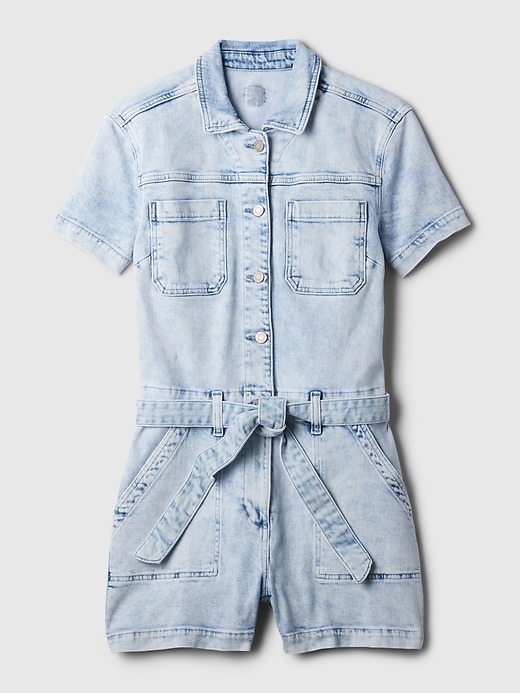 Belted Denim Romper Belted Denim Romper