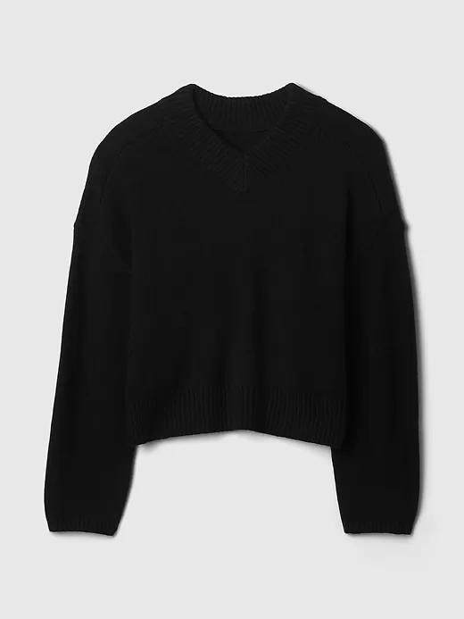 CashSoft Cropped High V-Neck Sweater CashSoft Cropped High V-Neck Sweater