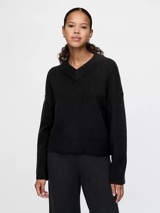 CashSoft Cropped High V-Neck Sweater CashSoft Cropped High V-Neck Sweater