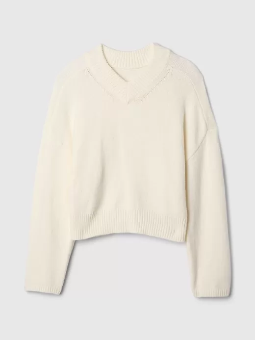 CashSoft Cropped High V-Neck Sweater CashSoft Cropped High V-Neck Sweater