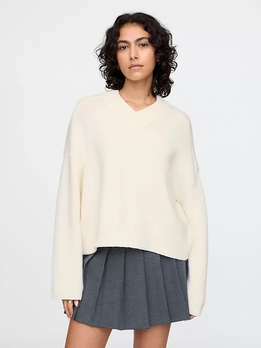 CashSoft Cropped High V-Neck Sweater CashSoft Cropped High V-Neck Sweater