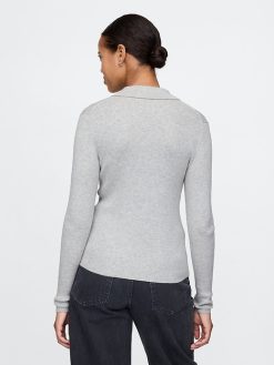 CashSoft Rib Polo Cardigan