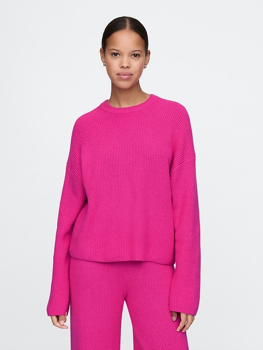 CashSoft Shaker-Stitch Crewneck Sweater CashSoft Shaker-Stitch Crewneck Sweater