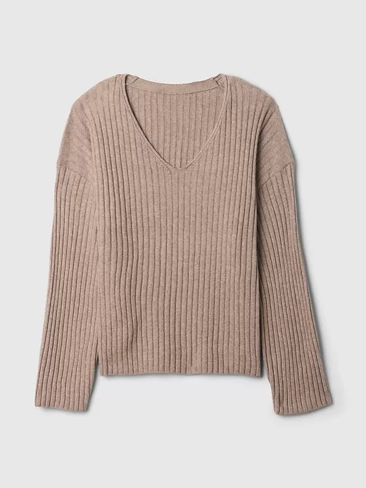 CashSoft Wide Rib V-Neck Sweater CashSoft Wide Rib V-Neck Sweater
