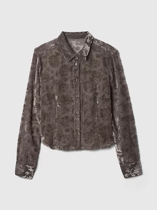 Cropped Velvet Shirt Cropped Velvet Shirt