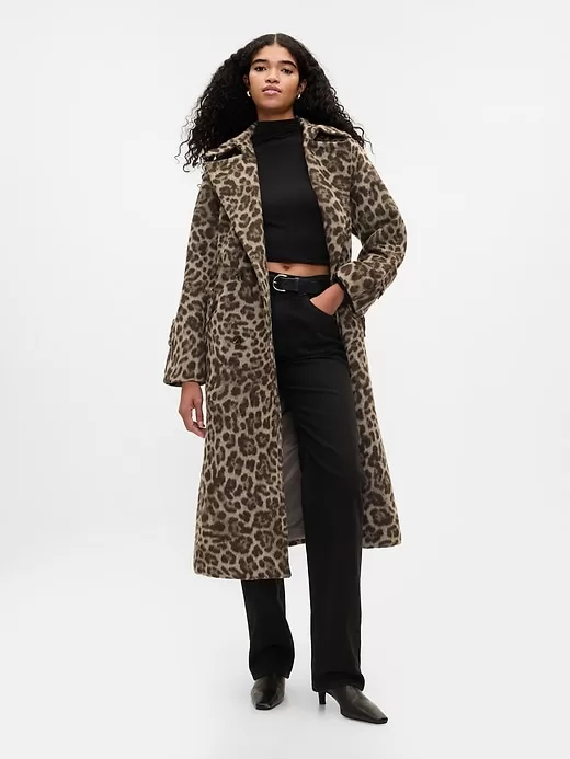 Double-Breasted Leopard Trench Coat Double-Breasted Leopard Trench Coat