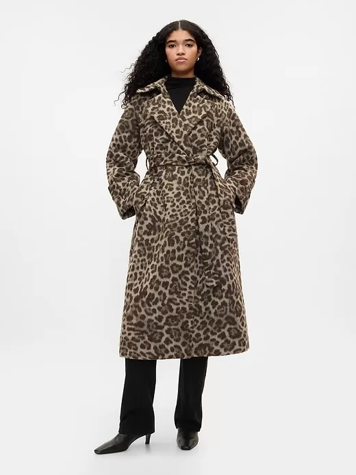Double-Breasted Leopard Trench Coat Double-Breasted Leopard Trench Coat