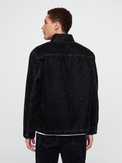 Flocked Denim Chore Jacket