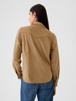GapHeritage Vegan Suede Western Shirt