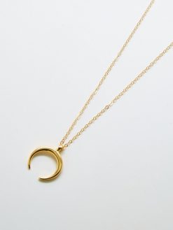 Gold Crescent Moon Necklace