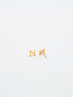 Gold Initial Earrings