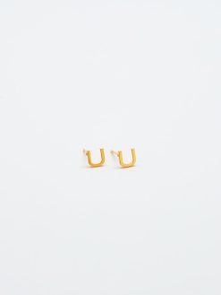 Gold Initial Earrings