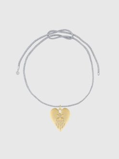 HART Silver Lurex Cord with Halleys Heart Charm