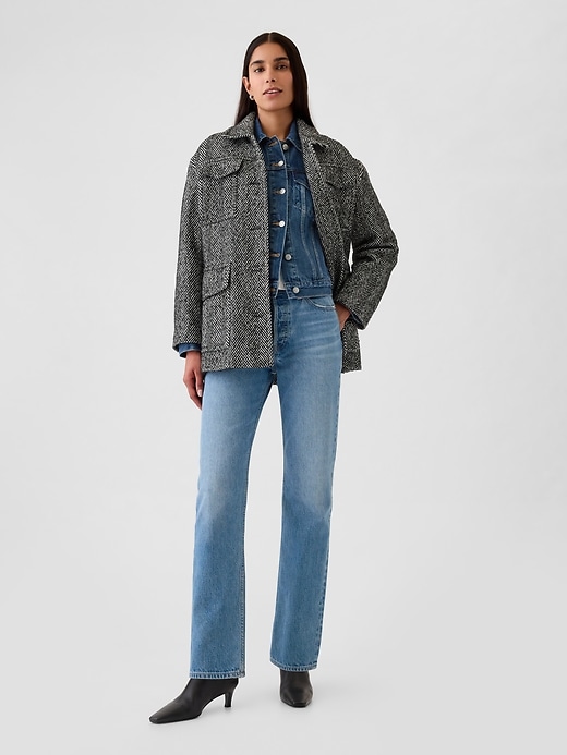 Herringbone Belted Utility Jacket Herringbone Belted Utility Jacket