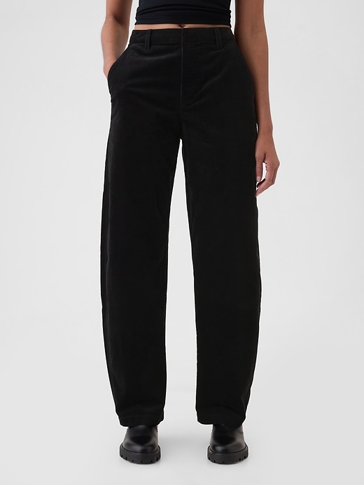 High Rise Corduroy Tapered Ankle Trousers High Rise Corduroy Tapered Ankle Trousers
