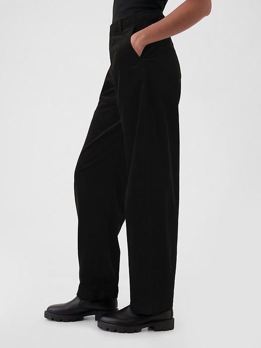 High Rise Corduroy Tapered Ankle Trousers High Rise Corduroy Tapered Ankle Trousers