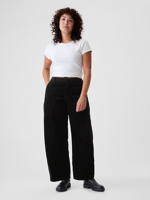 High Rise Corduroy Tapered Ankle Trousers High Rise Corduroy Tapered Ankle Trousers