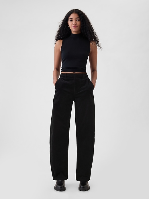 High Rise Corduroy Tapered Ankle Trousers High Rise Corduroy Tapered Ankle Trousers