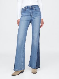 High Rise Patched ’70s Flare Jeans