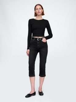 High Rise True Skinny Capri Jeans
