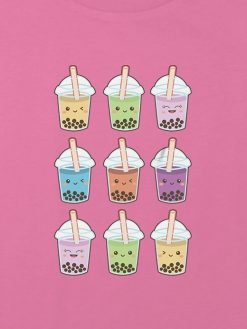 Kids Boba Tea Graphic Boxy Crop Tee