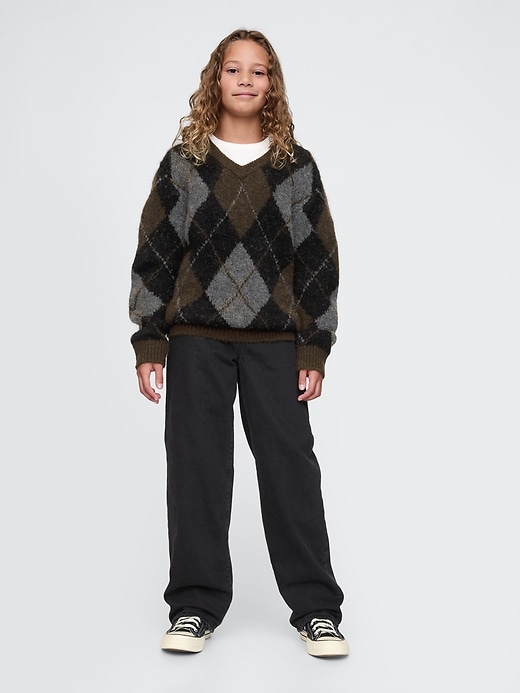 Kids Brushed Argyle V-Neck Sweater Kids Brushed Argyle V-Neck Sweater