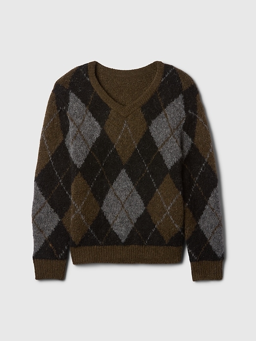 Kids Brushed Argyle V-Neck Sweater Kids Brushed Argyle V-Neck Sweater