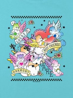 Kids Care Bears Tattoo Flash Graphic Boxy Crop T-Shirt
