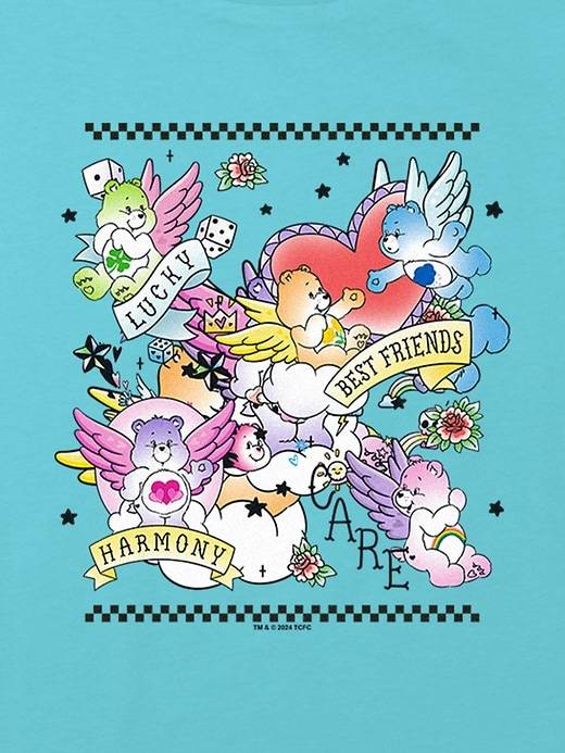 Kids Care Bears Tattoo Flash Graphic Boxy Crop T-Shirt Kids Care Bears Tattoo Flash Graphic Boxy Crop T-Shirt